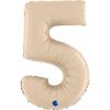 Foil Balloon Number 5, Satin Cream, 66 Cm Grabo
