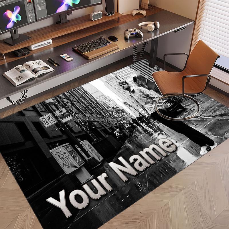 Custom Name Crystal Velvet Rug,Alex Warren Comfortable Anti Slip Floor Mat For Room Decoration