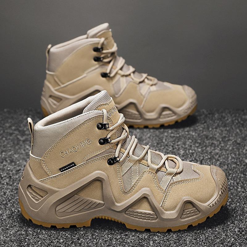 High-top Tactical Shoes Wear-resistant Desert Boots Outdoor Combat Boots Casual Training Boots Breathable Sports Shoes