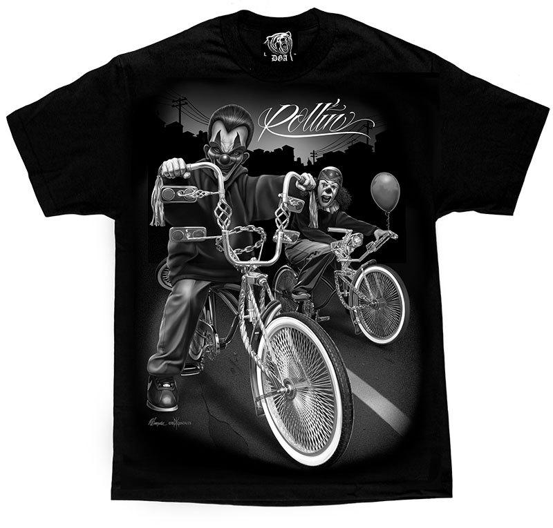 David Gonzales Art DGA Fresh Cut Rolling Clowns Bicycle Gang Ink Men's Tee Shirt Unisex T-Shirt