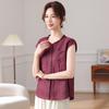 Summer Tencel Slimming Ruffled T-shirt for Middle-Aged and Elderly Women