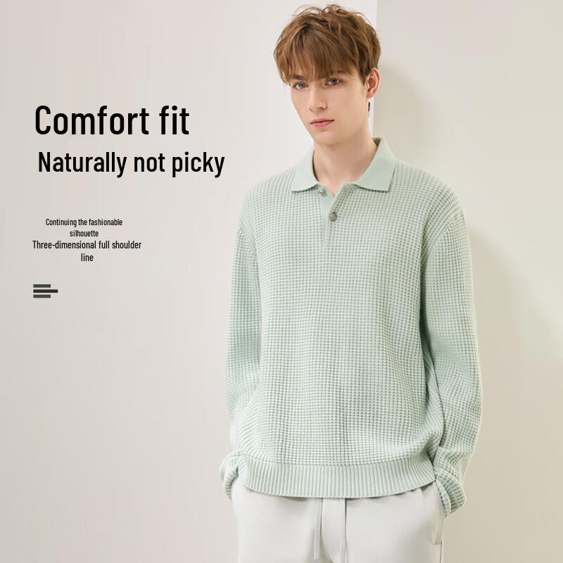 

LUOSI Men s Thickened Old Money Style Lapel Wool Sweater 2XL (185)