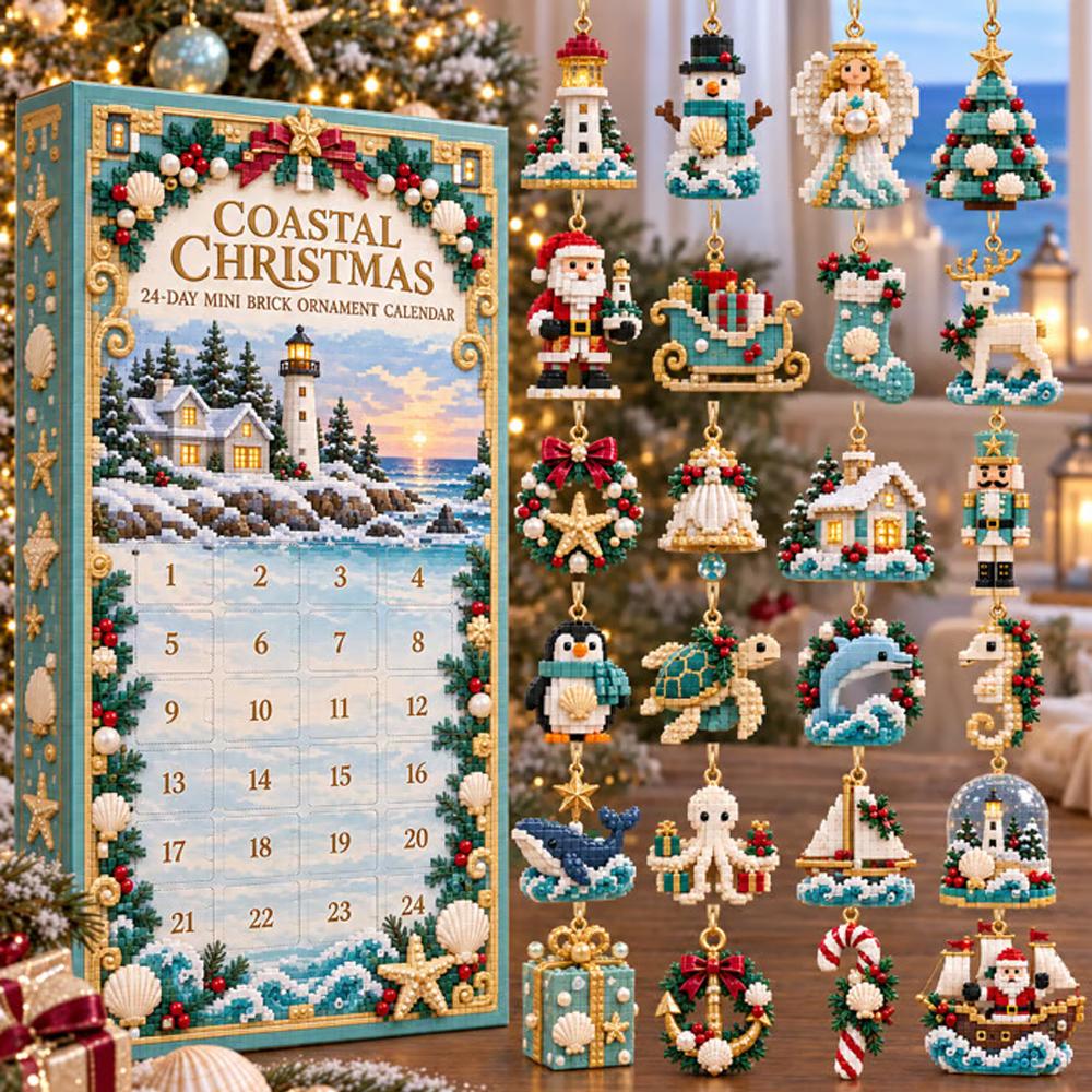 Calendario dell'Avvento di Natale 2026, Conto alla rovescia di 24 giorni con 24 Mini Ornamenti in Acrilico, Decorazioni da Appendere all'Albero di Natale Scatola Regalo