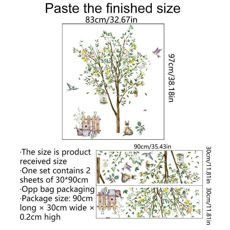 

Наклейки на стену с изображением животных в виде лимонного дерева, украшение для гостиной, декор для дома, съемные настенные наклейки для декоративных обоев для комнаты A