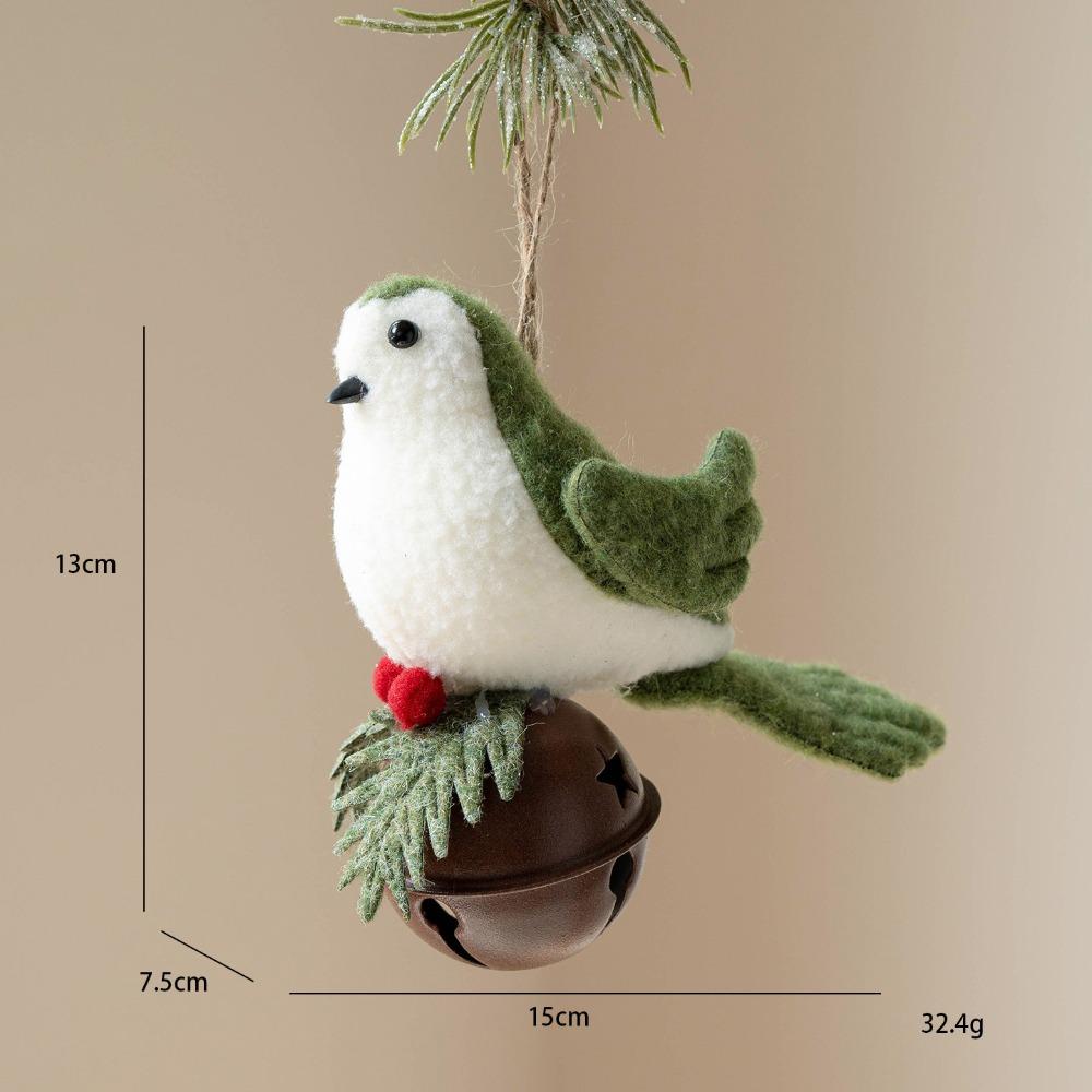 Lifelike Xmas Tree Cute Birds Soft Plush Wreath Bird Ornaments Christmas Hanging Pendant Fireplace