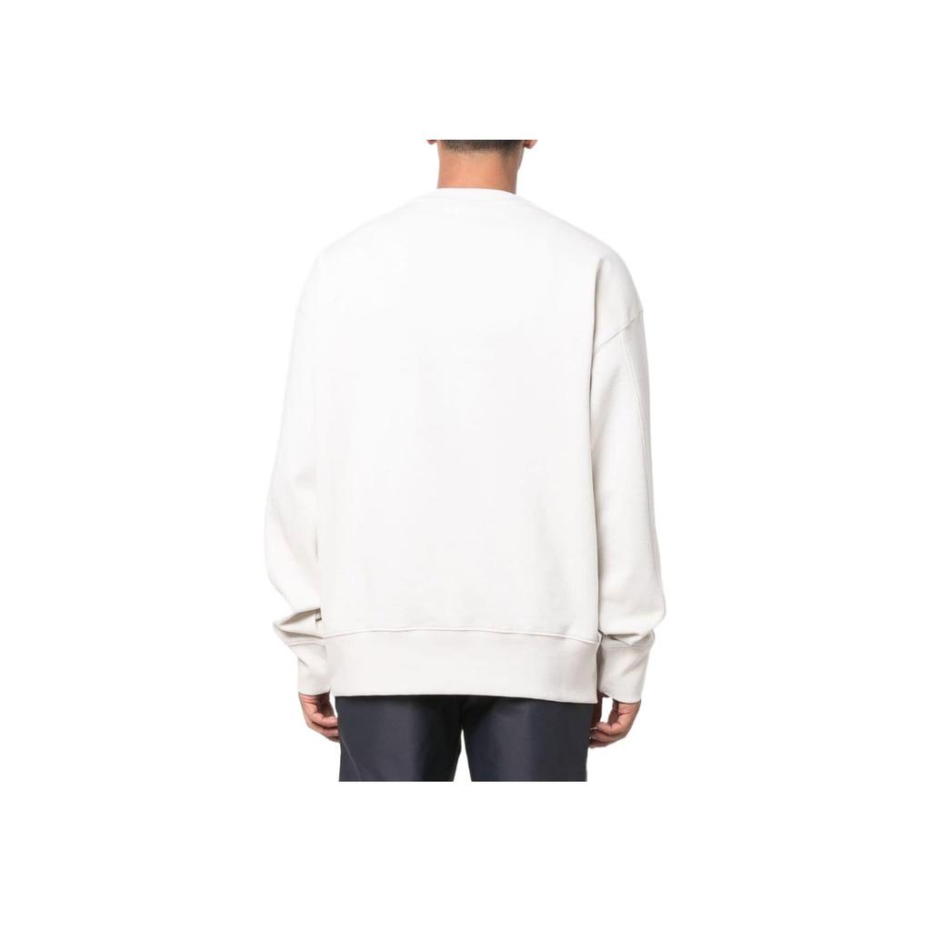 Nike Swoosh Front Brand Logo Print Crew Neck Pullover Long Sleeve Sweatshirt Men Tops White DO8891-030