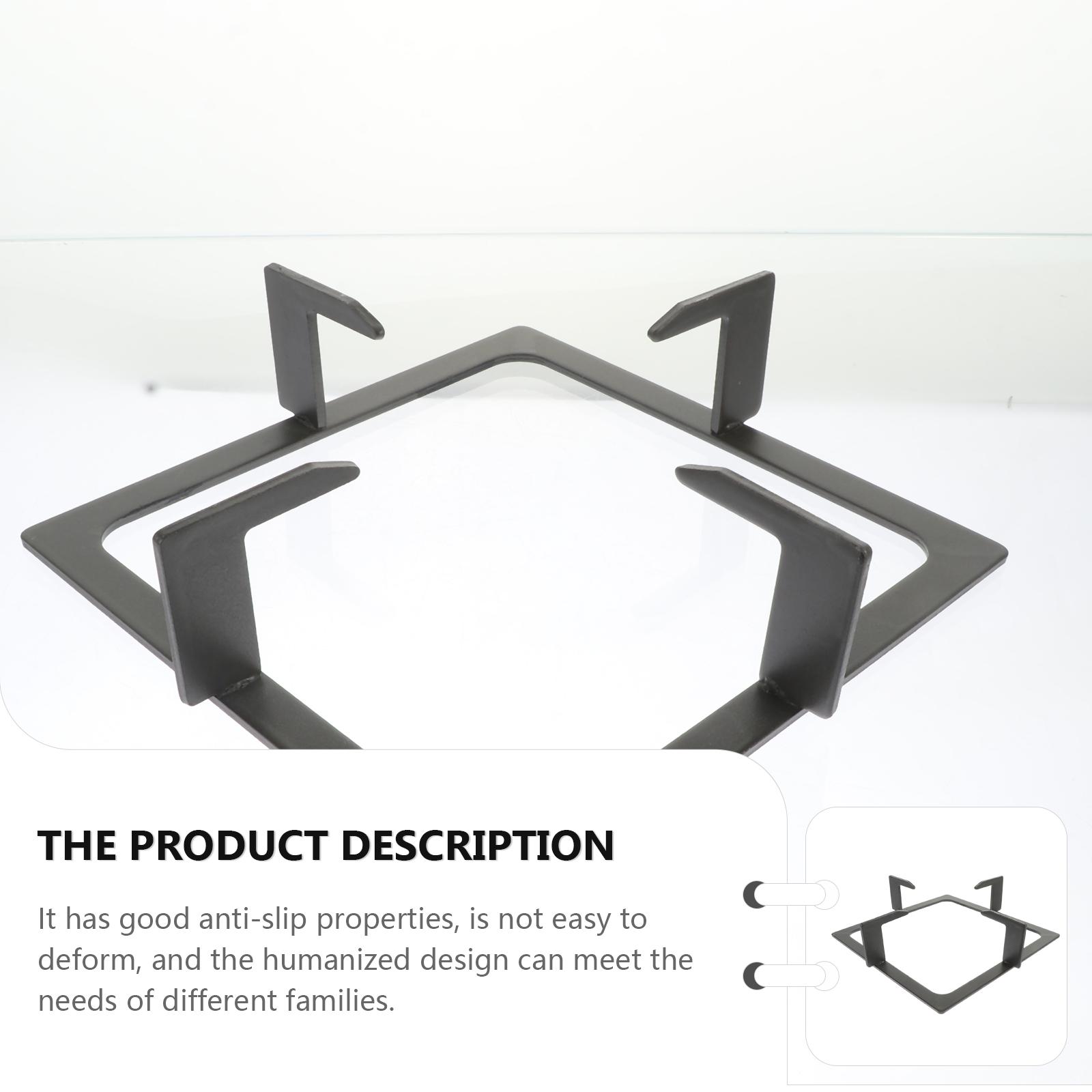 

Square Cast Iron Stove Rack for Gas Cooker Heavy Duty Burner Support Non-Slip Kitchen Supply Easy to Clean Gas Stove Bracket 20X20X5.7CM