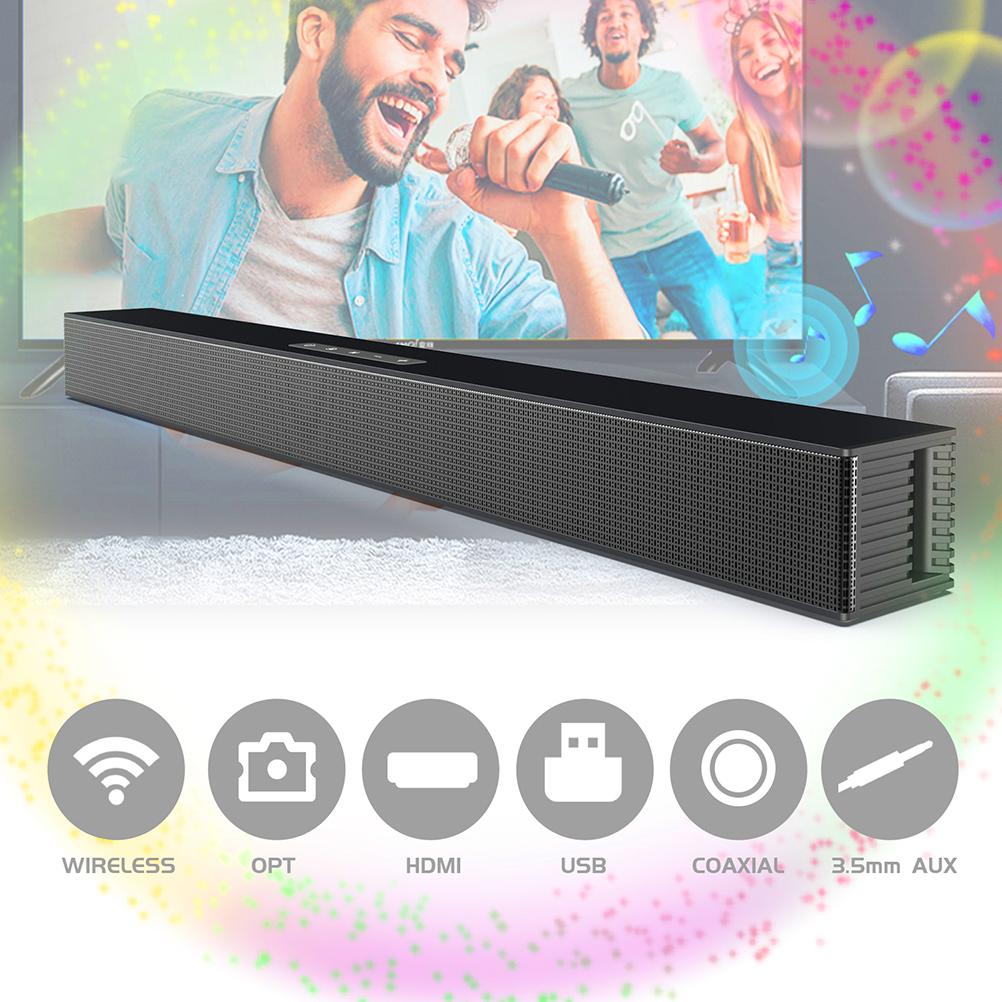 40W High Power Fiber Soundbar Bluetooth Speaker with Remote Control Coaxial Strip Wall Mount TV