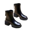 Blockabsatz Stiefeletten Damen Frühling und Herbst Einzelstiefel braun Plateau Martin Stiefel Damen neue Damenstiefel mittelhohe Stiefel Damen