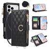 Applicable to iPhone17 leather case Samsung S26 Xiaoxiangfeng ring buckle zipper wallet insert card oblique span protective case A57
