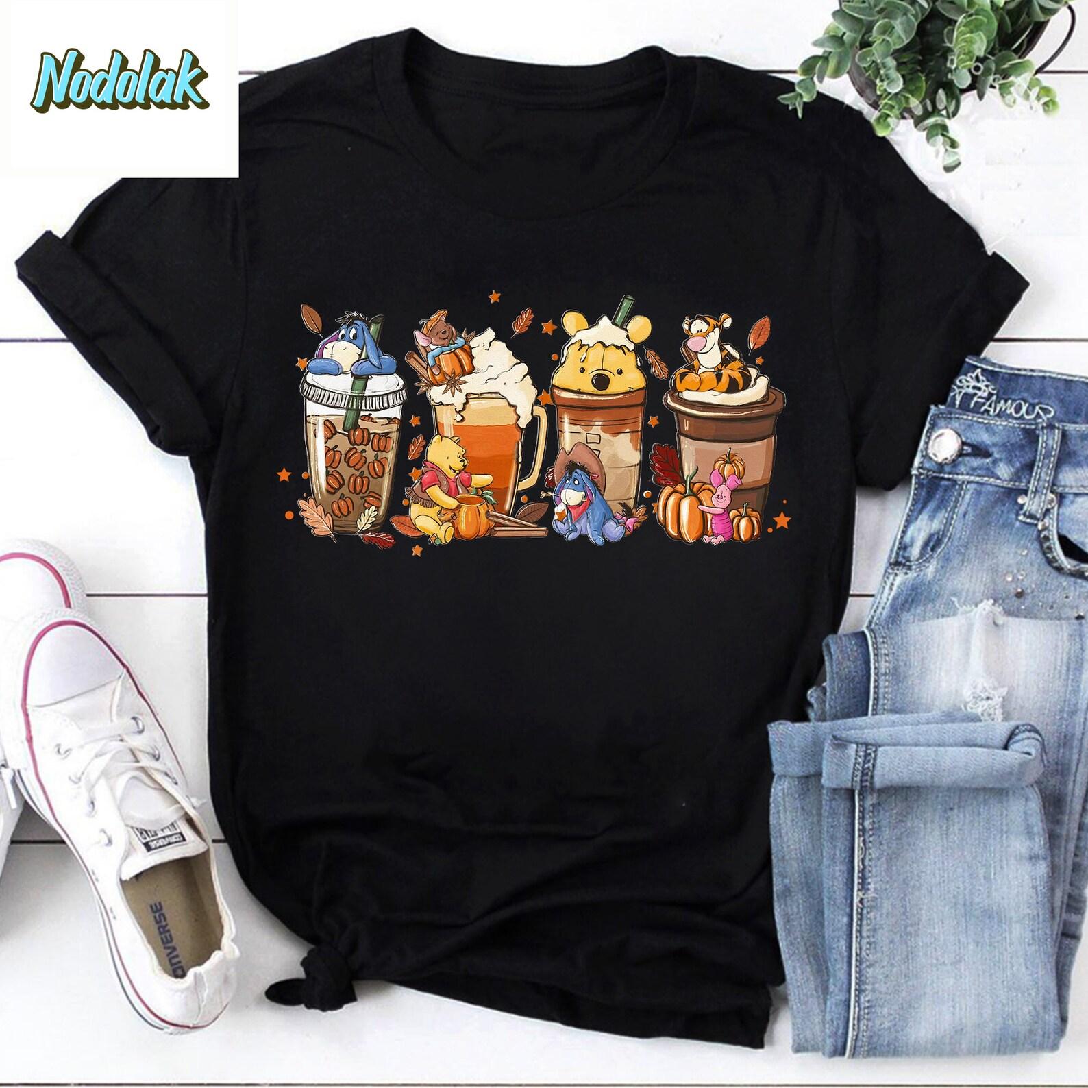 Winnie The Pooh Halloween Coffee Vintage T-Shirt, Winnie The Pooh Shirt, Winnie The Pooh Halloween Shirt, Halloween Costume Shirt 2XL