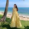 Heavy Industry Irregular Lotus Leaf Swing Waist Dress Fairy Dress French Beach Vacation Dress