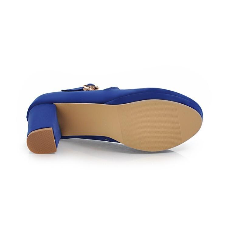 Early Spring High Heels Suede Water Table Buckle Shoes Large Size Single Shoes