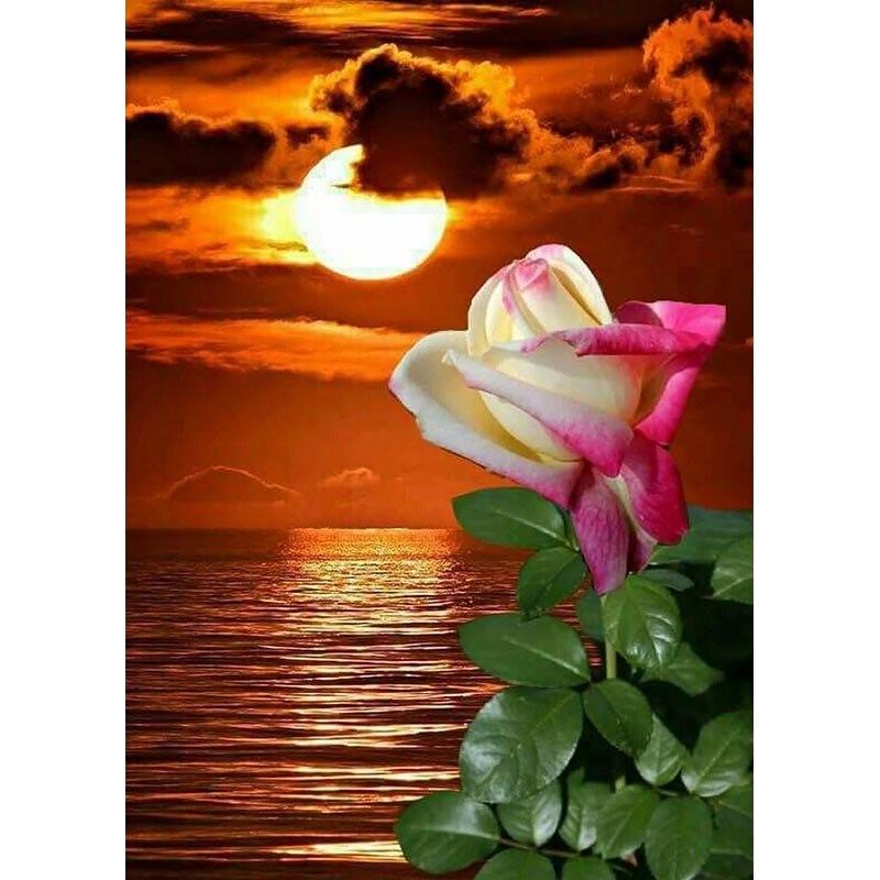 5D DIY Diamond Painting Sunset Scenery Diamond Embroidery Landscape Cross Stitch Full Round Drill Crafts Home Decor Gift