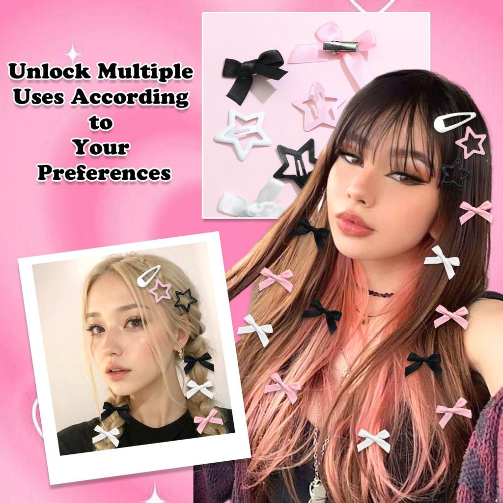 36pcs BB Hair Barrettes  Duckbill Hair Side Clips with Bow for Woman Girls Birthday Gifts