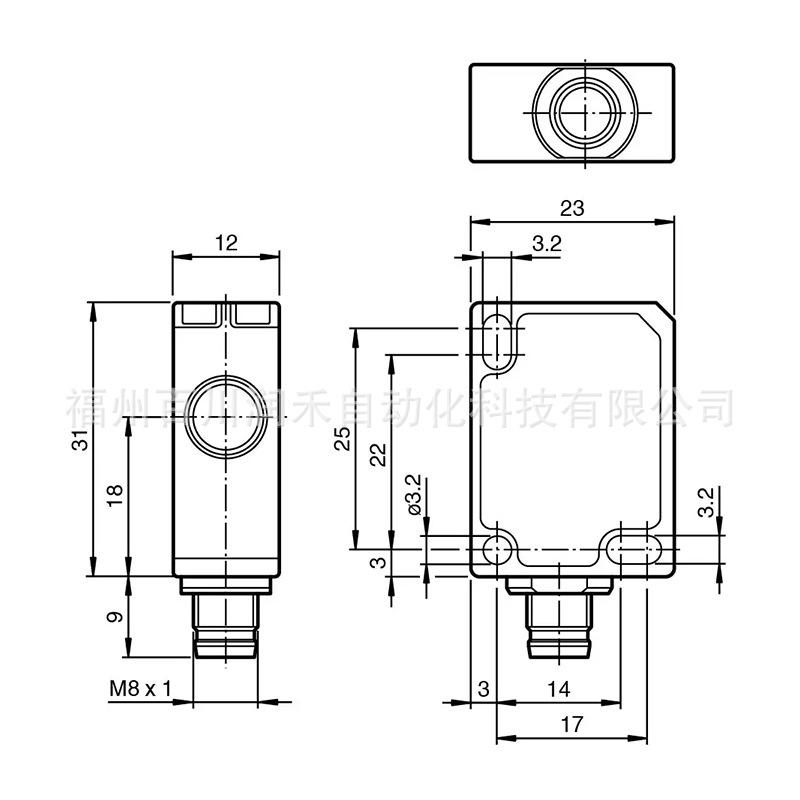 Photonic Sensor UBE800-F77-SE2-V31: Through-Beam Ultrasonic Obstacle Detection System (New, Original) UBE800-F77-SE2-V31