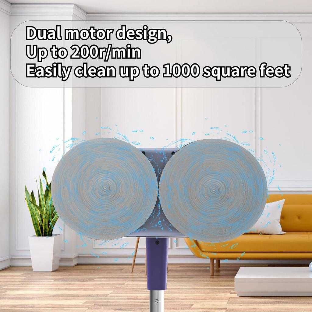 GOBOT Electric Rotating Cordless Electric Mop 4 Mop Wireless Ceiling Cleaning Adjustable Floor Cleaning Wet Hardwood Flooring Mop, Mop, Cleaner, Pads,