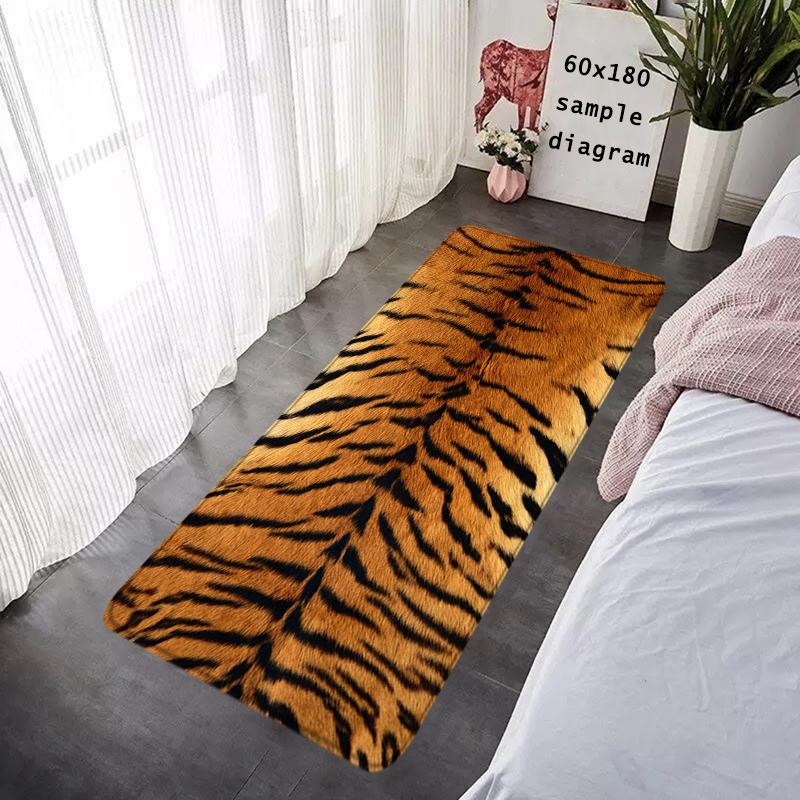 Doormat Flannel Floor Mat Leopard Grain Indoor Foot Rug Bedside Mats Kitchen Corridor Water Absorbent Carpet Ideal Balcony Decor