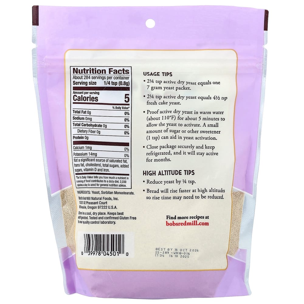 Bob's Red Mill Gluten-Free Dried Yeast, 227g (8oz)