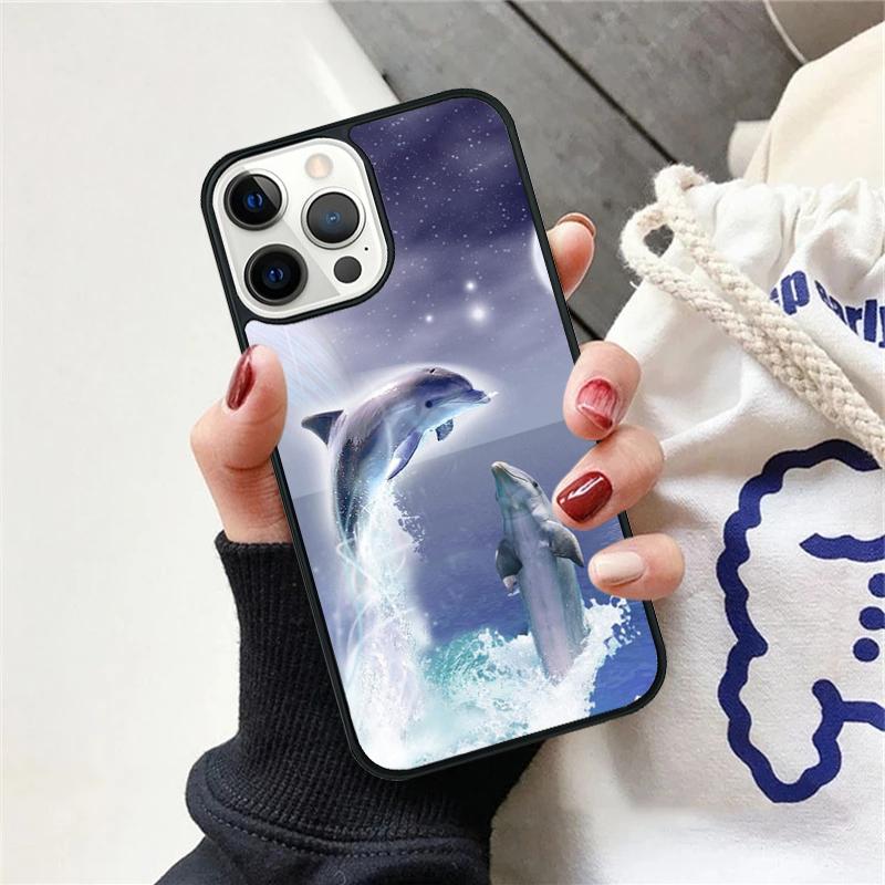 Cute Dolphin Ocean Phone Case For iPhone 17 Air 15 16 Cover 11 13 14 Pro Max 12 Plus Max Fundas