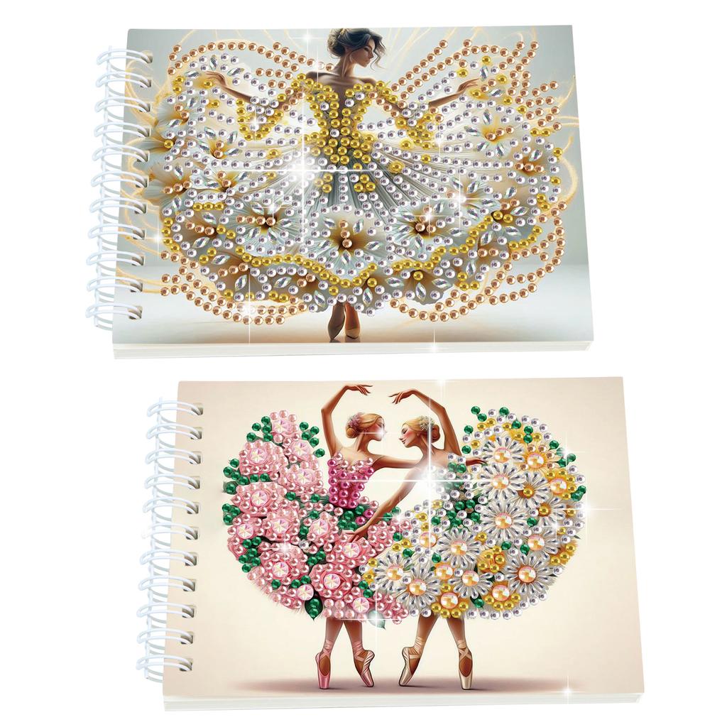 2 Pack Flower Animal DIY Diamond Painting Journals Notebooks Special Shaped Diamond Art Diary Book Christmas Gift for Adults