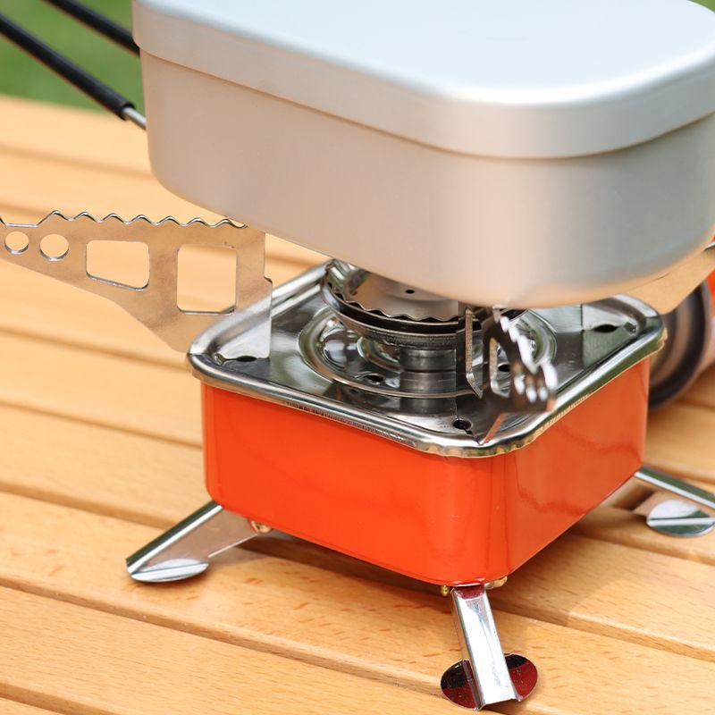 Windproof Portable Camping Gas Stove - Foldable High Power Square Design