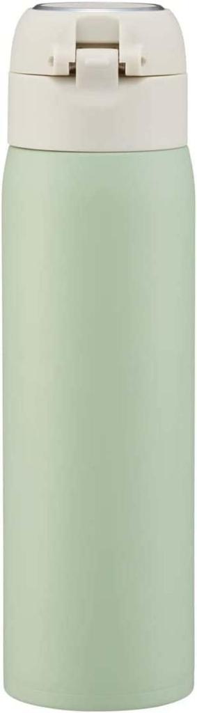 Skater Straw Mug Bottle, 480ml, Insulated Stainless Steel Water Bottle, Dull Green, One-Touch Open, STOT5ST-A