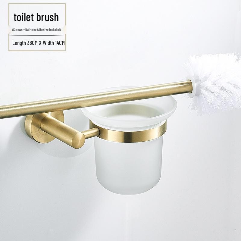 Minimalist Brushed Gold Towel Rack - 304 Stainless Steel Bathroom Hardware Hanger