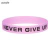Gifts Teens Silicone Wristband Never Give Up Men Women Luminous Rubber Bracelet Sport Cuff Bangle