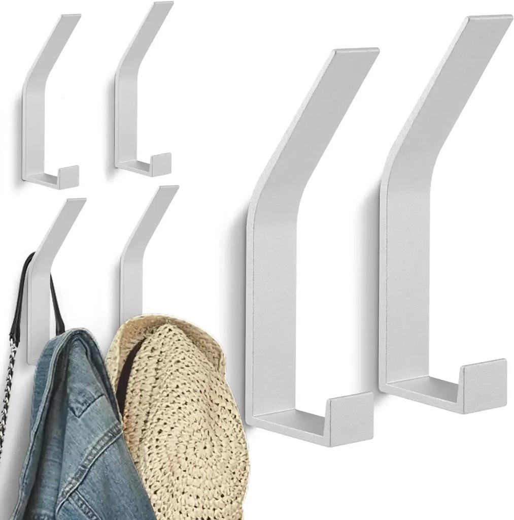6pcs Bathroom Stainless Steel Towel Hook Self Adhesive Wall Coat Rack Key Holder Rack Towel Hooks Clothes Rack Hanging Hooks