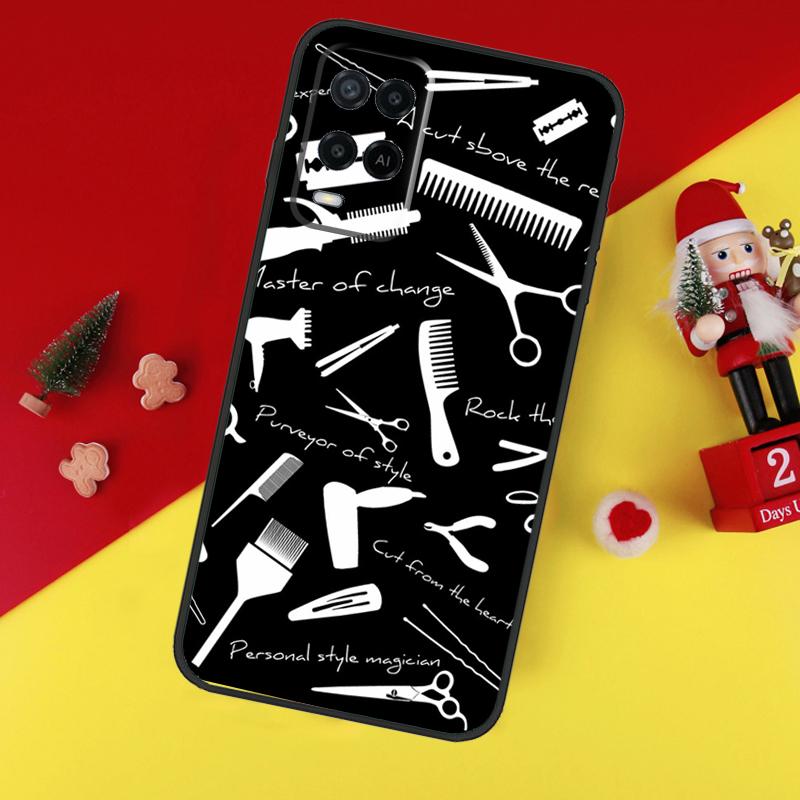 Hairdresser Barber Scissors Case For Oppo A38 A18 A58 A78 A98 A74 A94 A54 A80 A60 A40 A96 A76 A16 A15 A17 A57 A5 A6 Pro