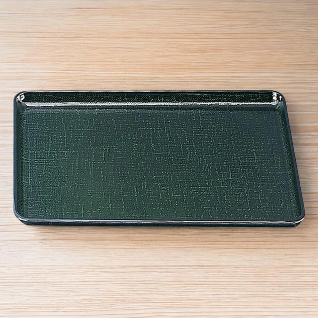 Long Kasuri Tray Green Kasuri 36cm Lacquerware Made In Japan Dishwasher Safe J-kitchens 2-Shaku Heat-Resistant (Tray/Tray) Non-Slip Heat-Resistant