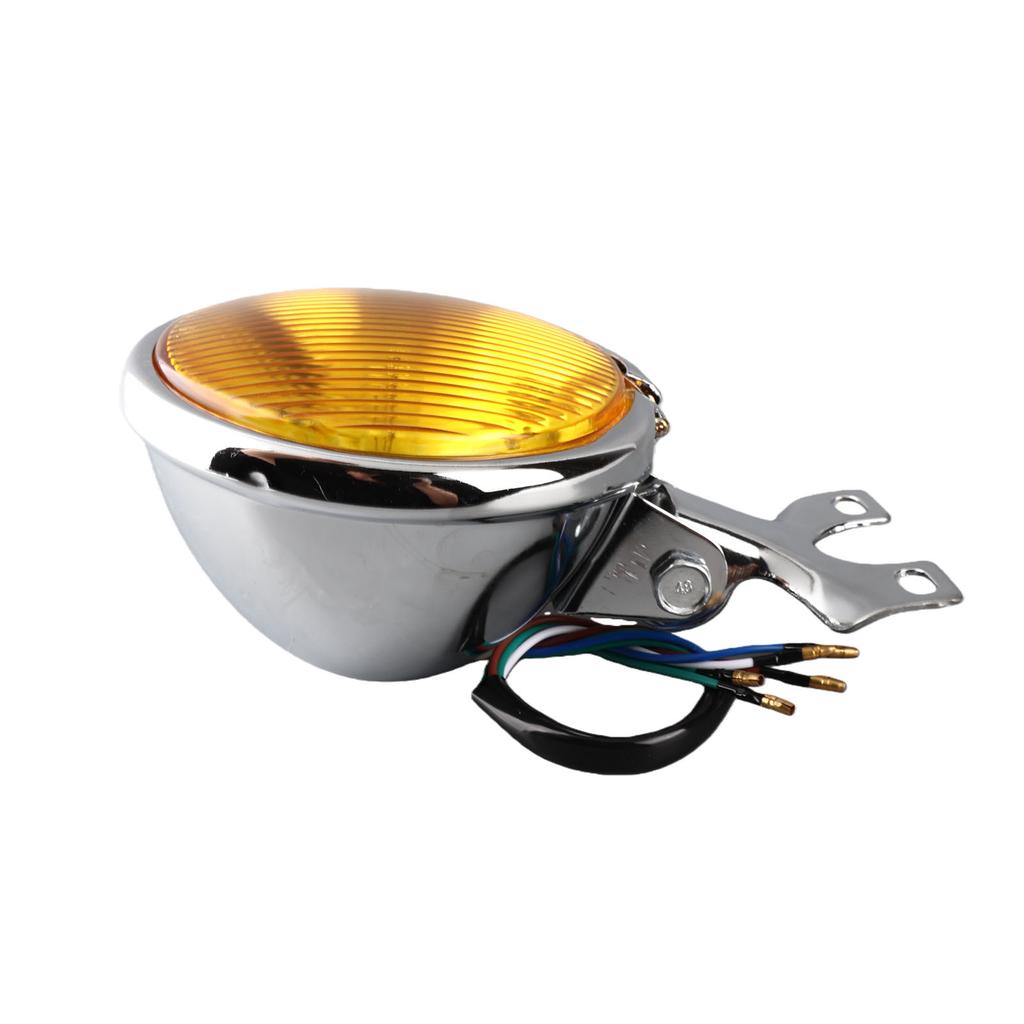 Motorcycle Headlight High Brightness Waterproofing Thickened Metal Shell Retro Motorcycle Front Lamp Electroplated and