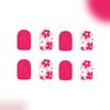 Square Press On Nail Flower Fake Nail Glues On Nail Artificial Acrylic Nail 12 Size 48pcs Stick On Nail for Women Girls