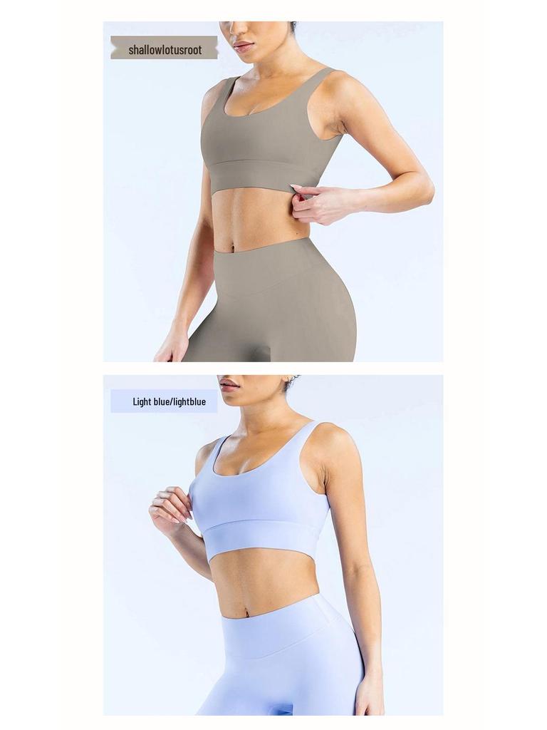 Dfyne Serie U-Ausschnitt Sport-BH mit V-Rücken-Design und herausnehmbaren Brustpolstern