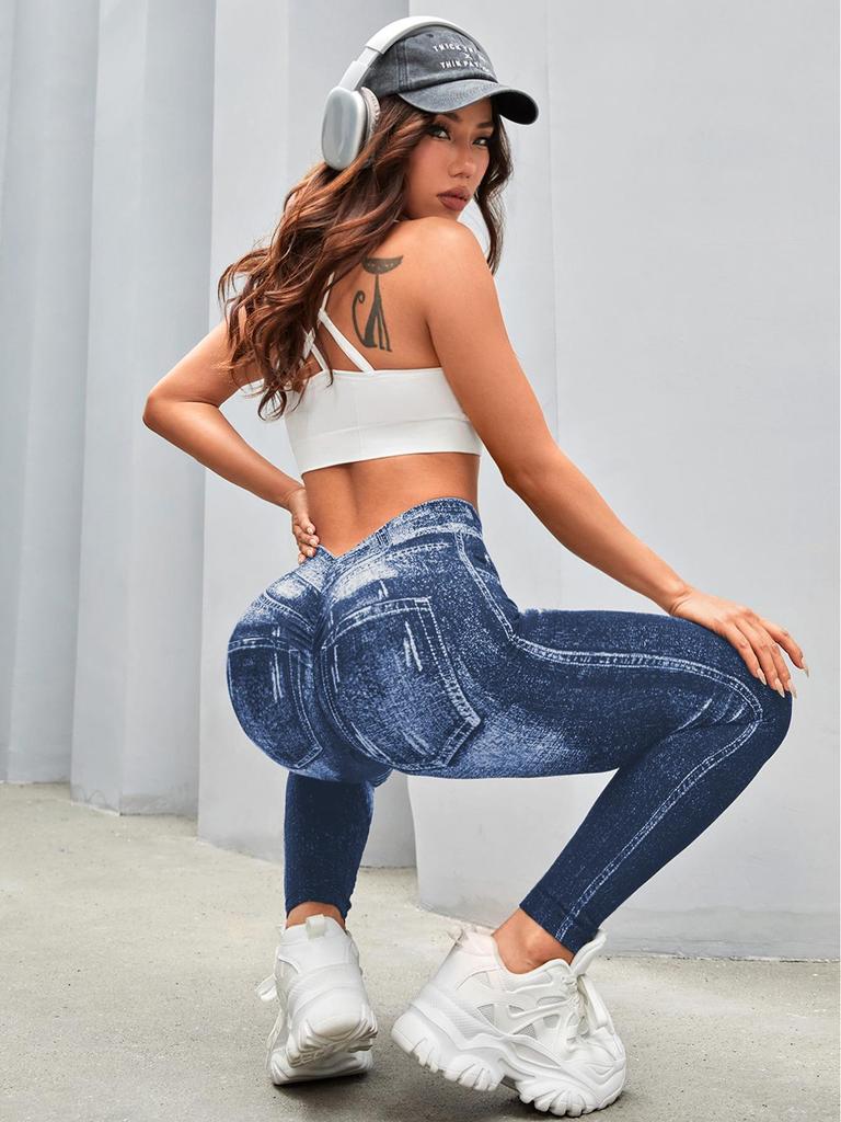 Women's High-Elasticity Seamless Yoga Pants - V-Waist, Hip-Lifting, Slimming & Fashionable for Running and Sports