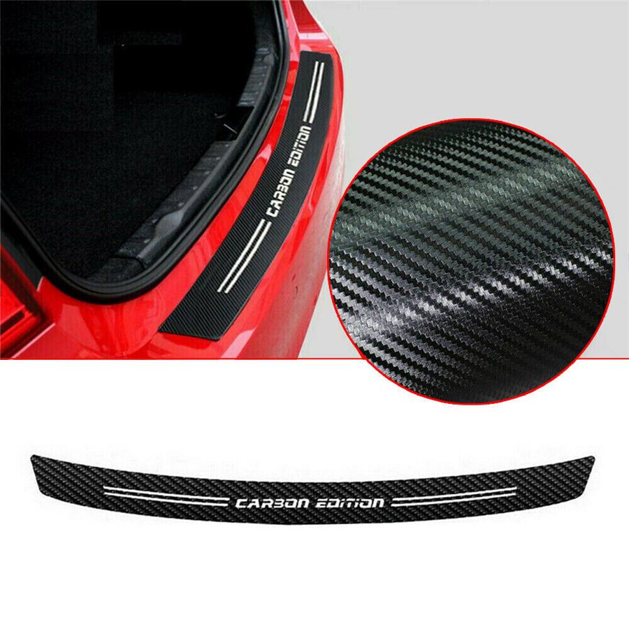 4D Carbon Fiber Rear Trunk Bumper Guard Accessories Decal Sticker Moulding Trim