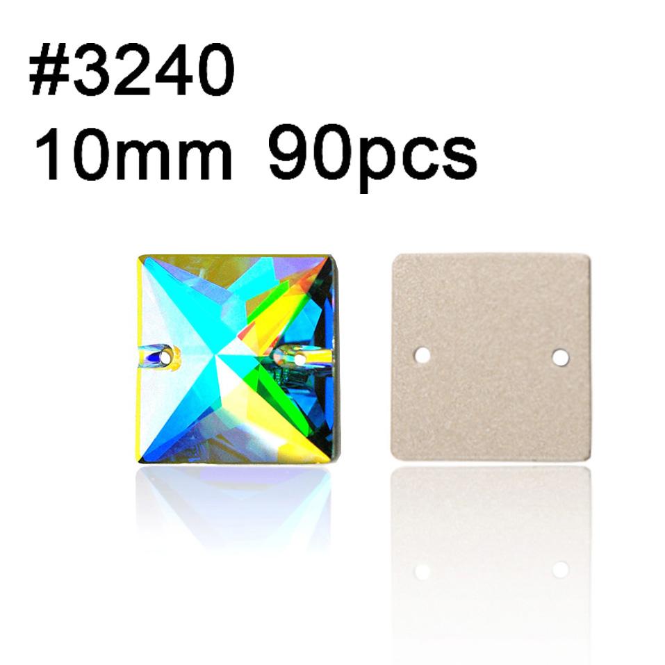 Yanruo AB Color Sew on Glass Crystal Sewing  Rhinestone Crystal Flat Back Rhinestone for Dresses