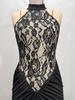 Elegant Black Hollow Out Backless Slim Fit Party Dress