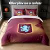 Aston Villa Football Design Bed Bedding Set 1 Duvet Cover + 2 Pillowcases Soft Breathable Household Bed Linens