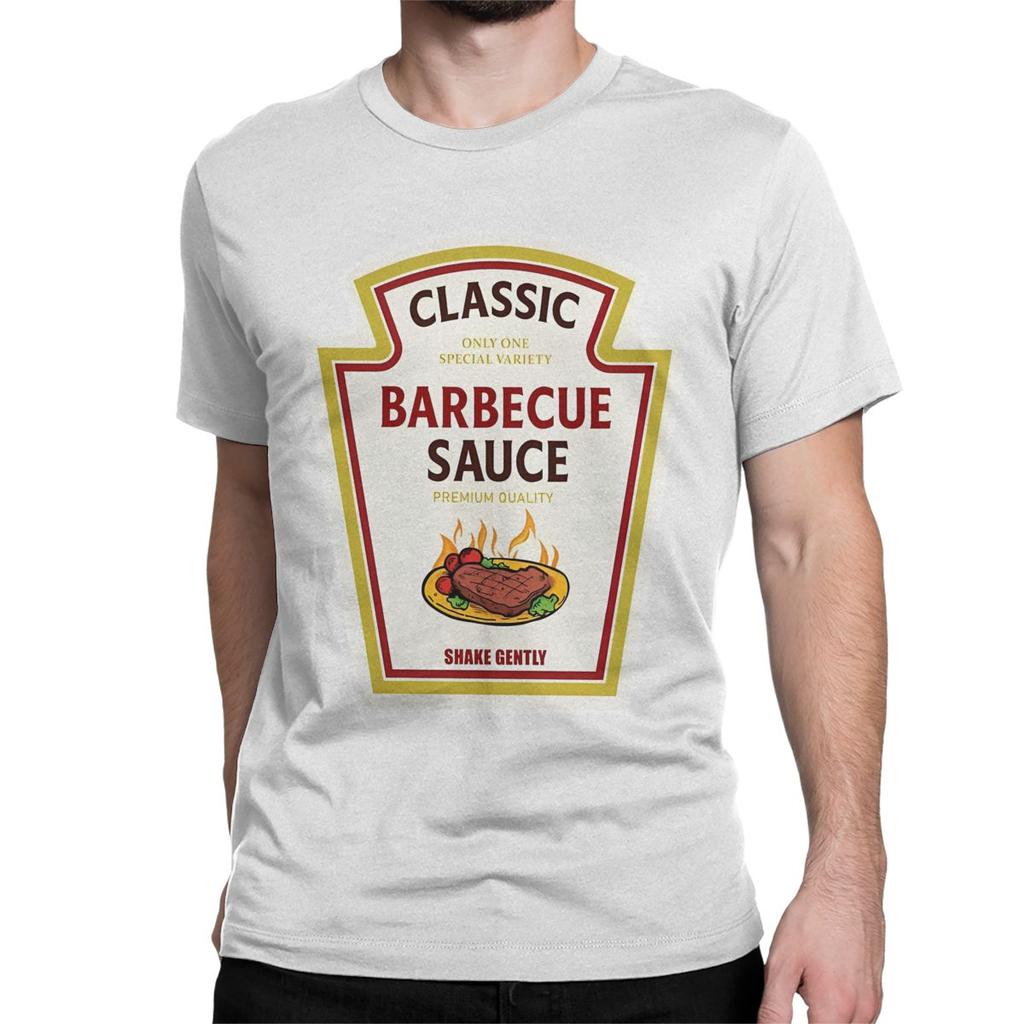 Classic BBQ Barbecue Mustard Ketchup Dipping Sauce Men Women T Shirt Awesome Tee Shirt T-Shirts 100% Cotton Graphic Clothing