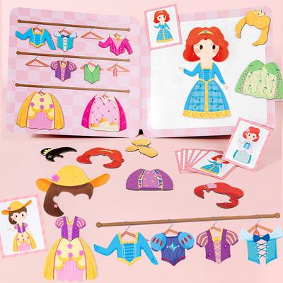 Magnetic Puzzle Books Montessori Magnetic Dress-up Playset Clothes Make Face Animals Puzzle Games Early Educational Toys for Kid