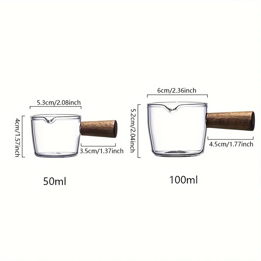 75ml Heat-resisting Glass Espresso Measuring Cup Double/Single Mouth Glass Milk Jug with Handle Glass Scale Measure Mugs