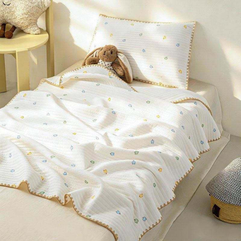 Pure Cotton Children's Cartoon Gauze Blanket for Office or Home - Lightweight Summer Quilt