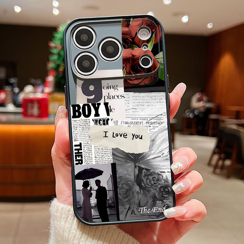 Fashion Collage Style Case For iPhone 17 Pro Max Magnetic For Magsafe Hybrid Slim Matte Cover For iPhone 16 15 14 13 Pro Max