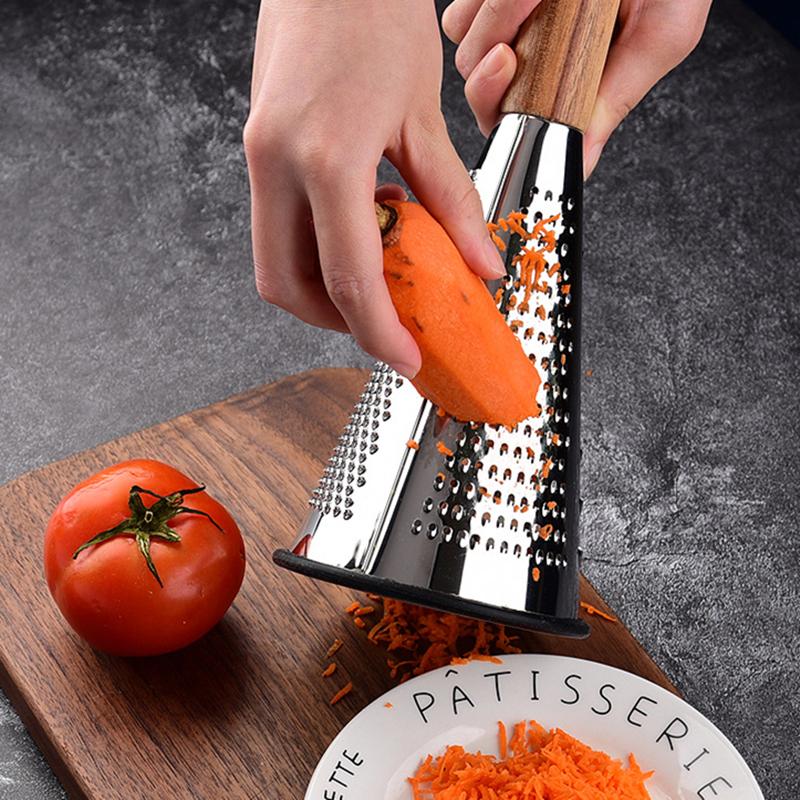 For Kitchen Creative Cone Fruit Vegetables Grater Garlic Grinder Slicer Manual Wooden Handle Food Processor Home Accessories