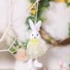 4Pcs Holiday Rabbit Ornaments with Dress Finish for Decorating Holiday Tables Garden and More