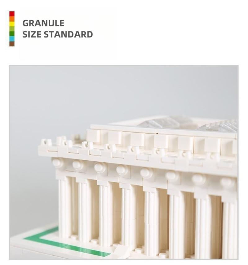 Non-Toxic Lincoln Memorial Building Blocks Assemble Bricks Birthday Gifts For Kids Small Particle Assembly Model Toys 979Pcs
