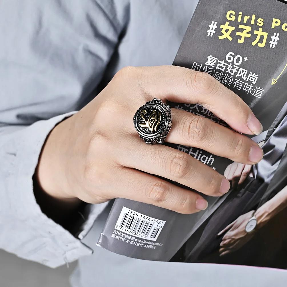 Ring Horus Eye Ancient Egypt Egyptian Symbol Pharaoh Protection Amulet Talisman Health Men Women Stainless Steel Jewelry Gifts