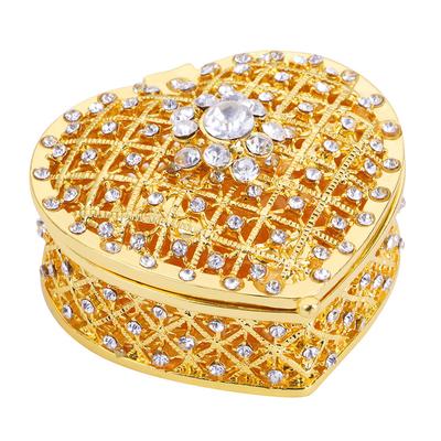 Jewelry Gift Box, Metal Craft Jewelry Box, Heart-shaped Jewelry Packaging Box, Gold-plated Ornaments